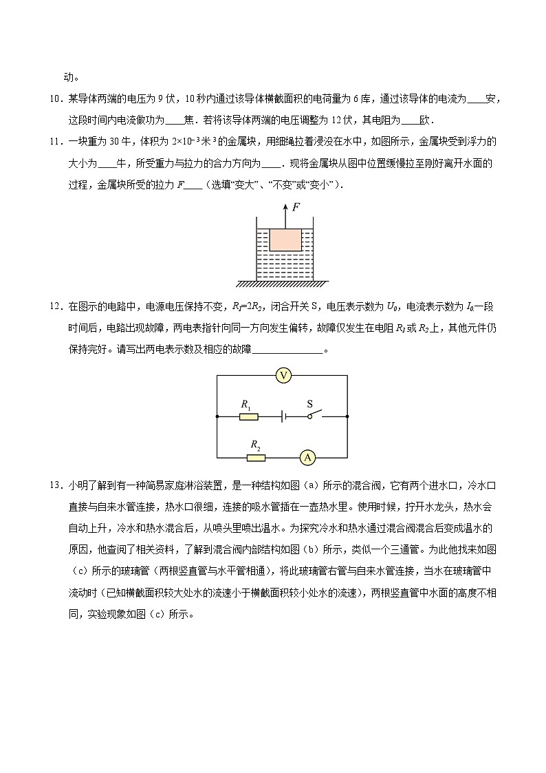 2025年中考第一次模拟考试题：物理（上海卷）（原卷版）第3页