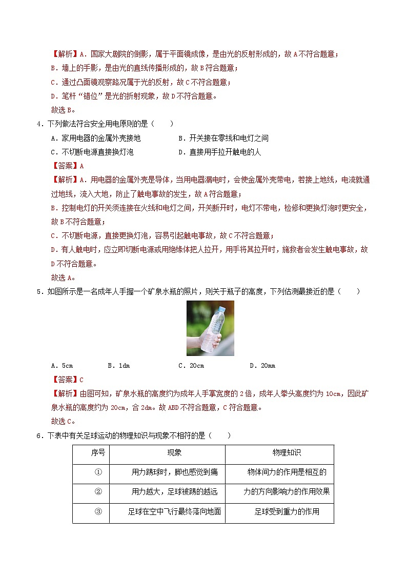 2025年中考第一次模拟考试题：物理（天津卷）（解析版）第2页