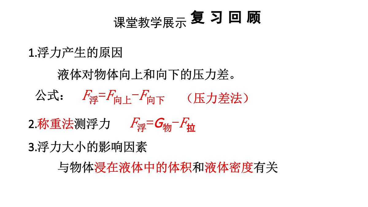 初中物理新人教版八年级下册第十章第二节 阿基米德原理教学课件2025春第3页