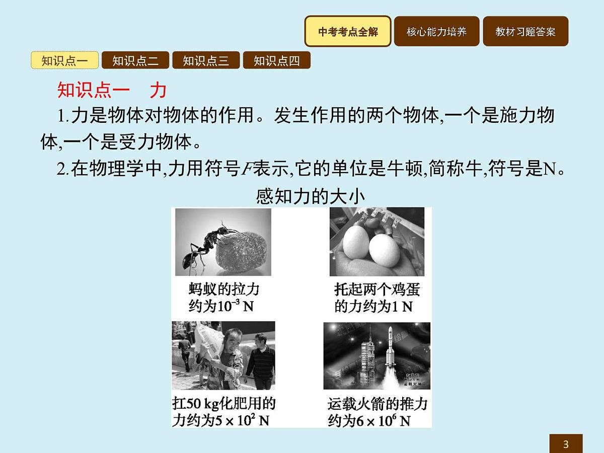 新人教版物理 八下 7-1《力》复习课件第3页