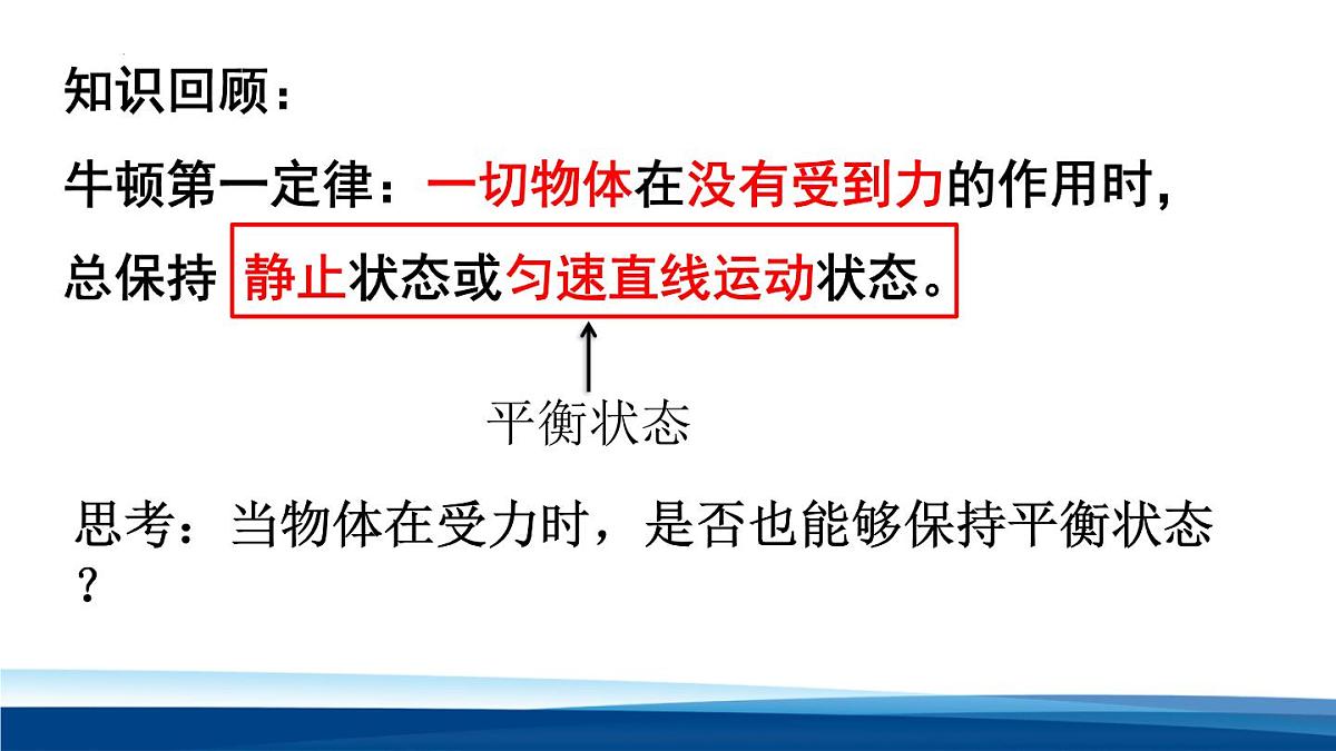 新人教版物理 八下 8-2 《 二力平衡》 课件第2页