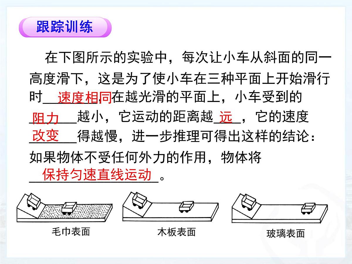 新人教版物理 八下 第八单元《运动和力》 复习课件第6页