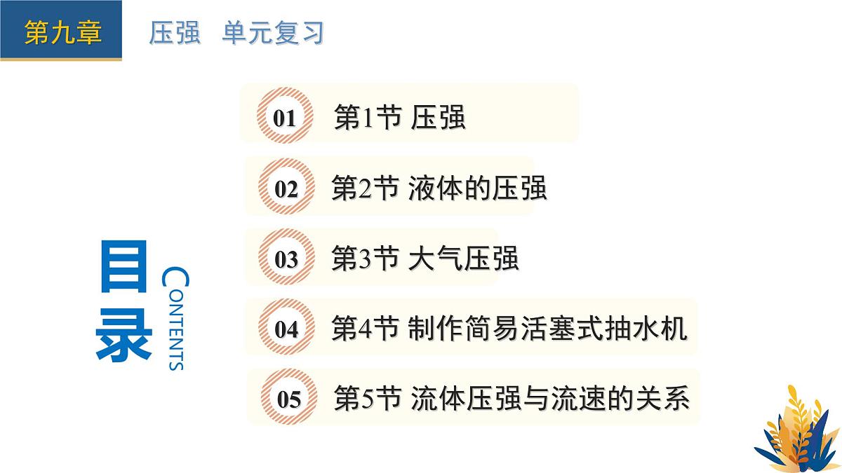 新人教版物理 八下 课件：第九章 压强 单元复习第2页