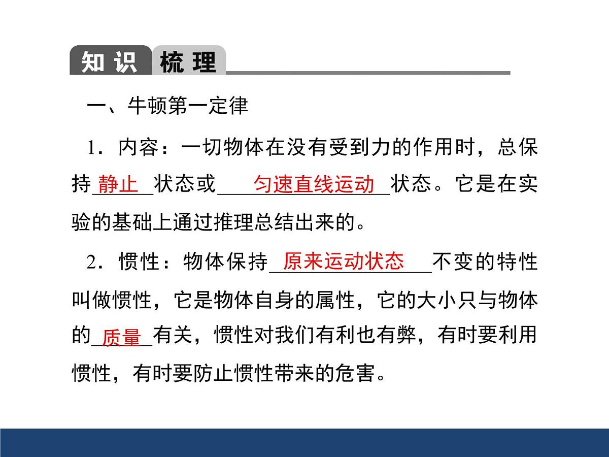 新人教版物理 八下第八章《运动和力》章末复习课件第3页