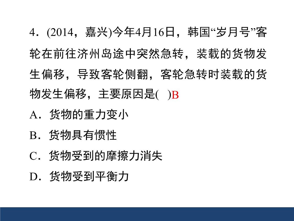 新人教版物理 八下第八章《运动和力》章末复习课件第8页