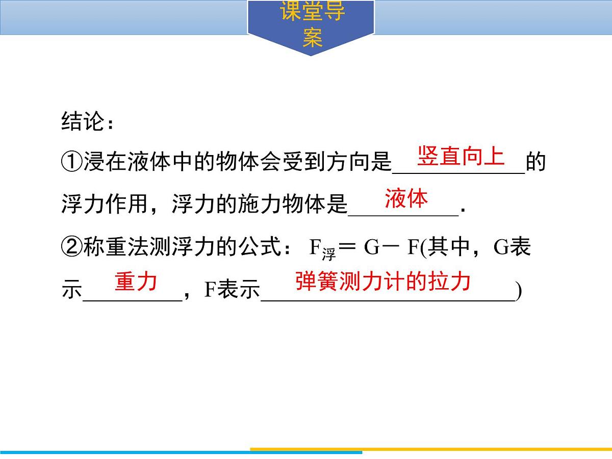 新人教版物理八下 10-1《浮力》导学课件第5页
