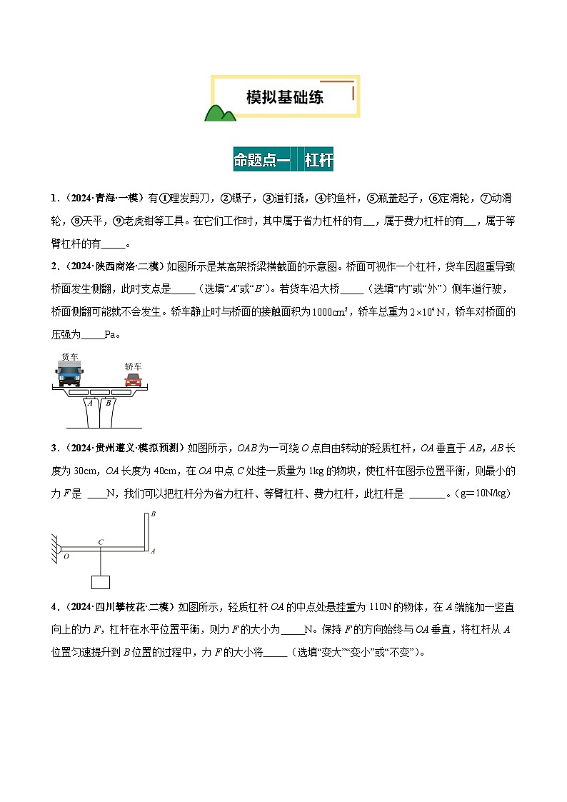 专题13  简单机械（练习）（原卷版）第2页