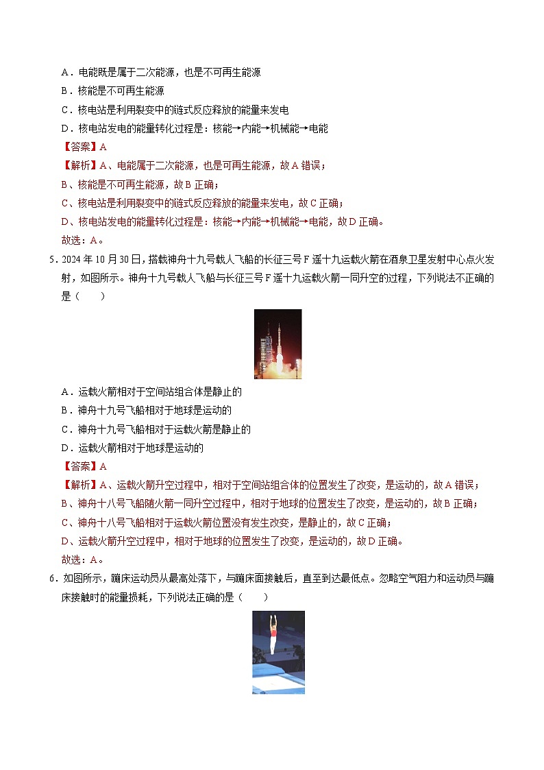 2025年中考第一次模拟考试卷：物理（武汉卷）（解析版）第3页