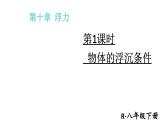 初中物理新人教版八年級下冊第十章第三節(jié)第一課時 物體的浮沉條件教學課件2025春