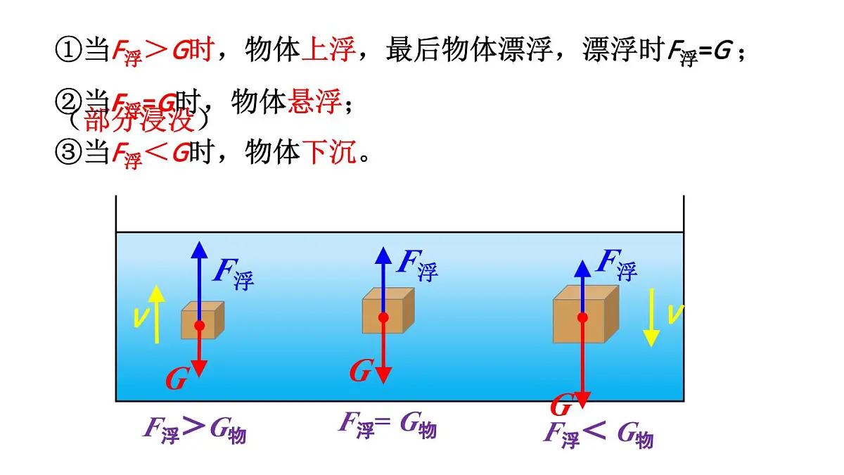 初中物理新人教版八年级下册第十章第三节第一课时 物体的浮沉条件教学课件2025春第6页