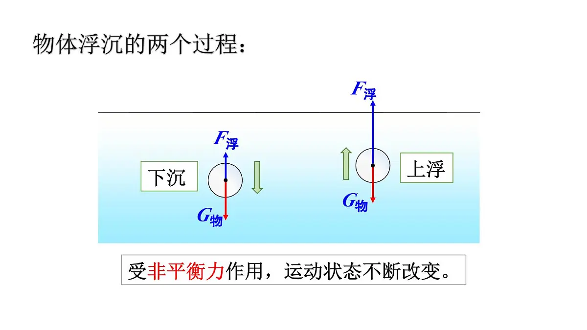 初中物理新人教版八年级下册第十章第三节第一课时 物体的浮沉条件教学课件2025春第7页