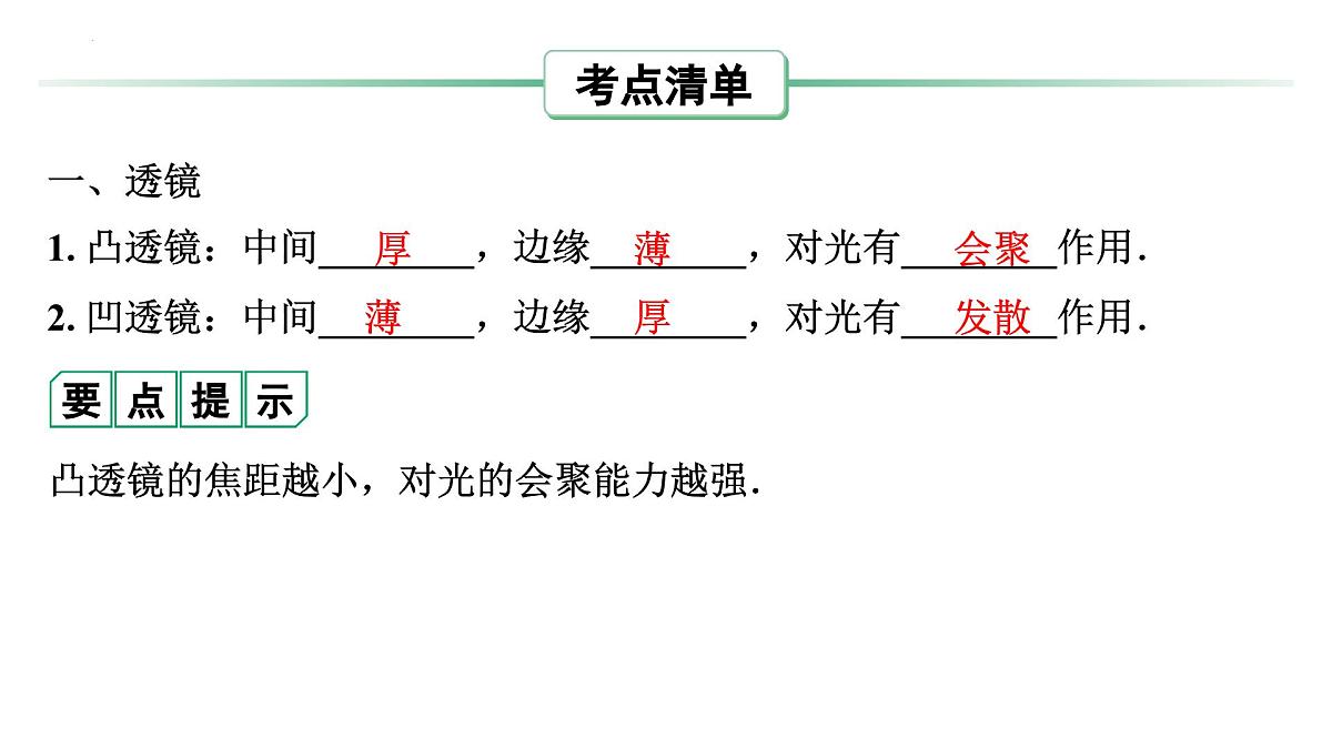 第06课时+透镜及其应用-【复习课】2025年中考物理一轮复习（全国通用）课件第2页