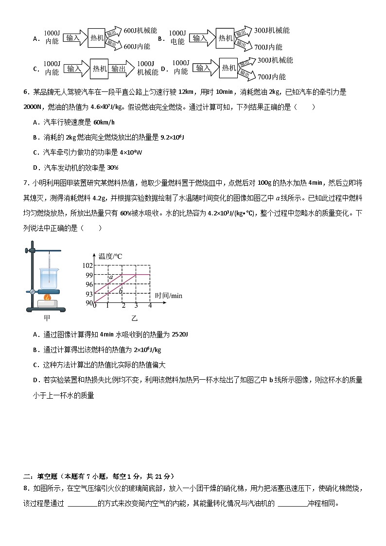 第十四章《内能的利用》单元基础巩固与培优必刷达标卷 原卷版第2页