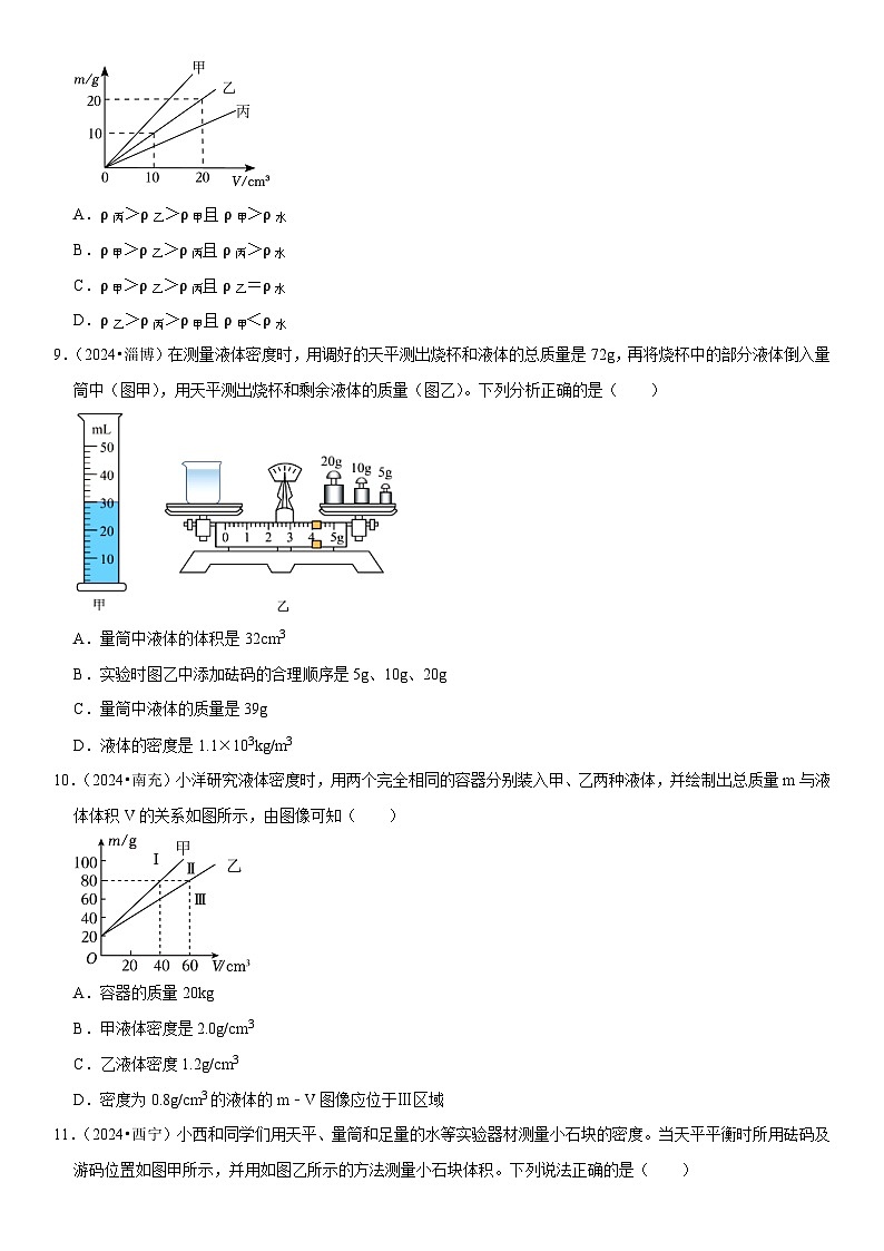 第06章 质量与密度（易错真题汇编）（原卷版）第2页