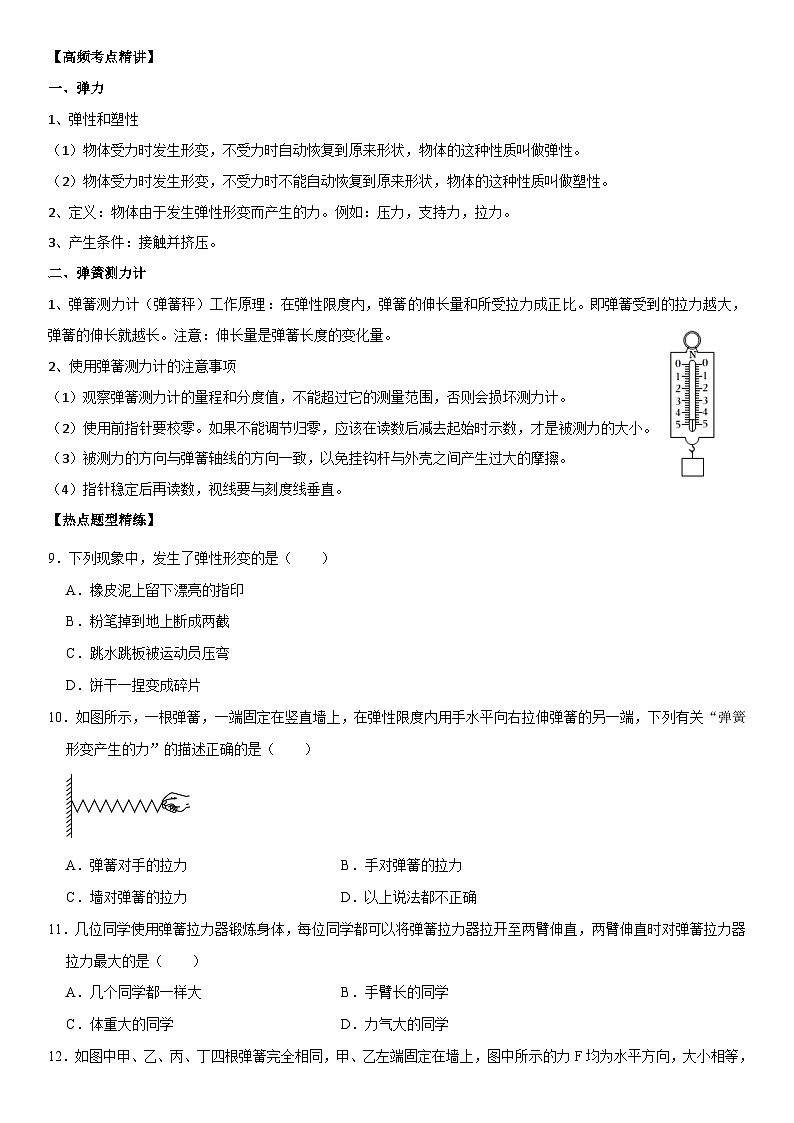 第07章 力（核心考点讲练）（原卷版）第3页