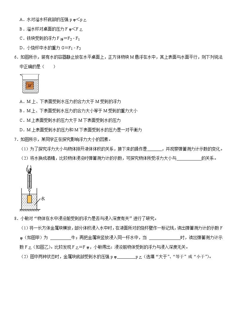 第10章 浮力（核心考点讲练）（原卷版）第3页