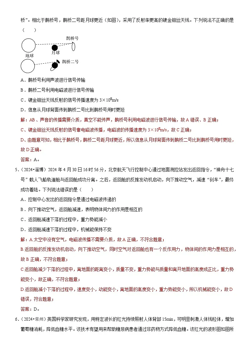 第21章 信息的传递（易错真题汇编）（解析版）第2页