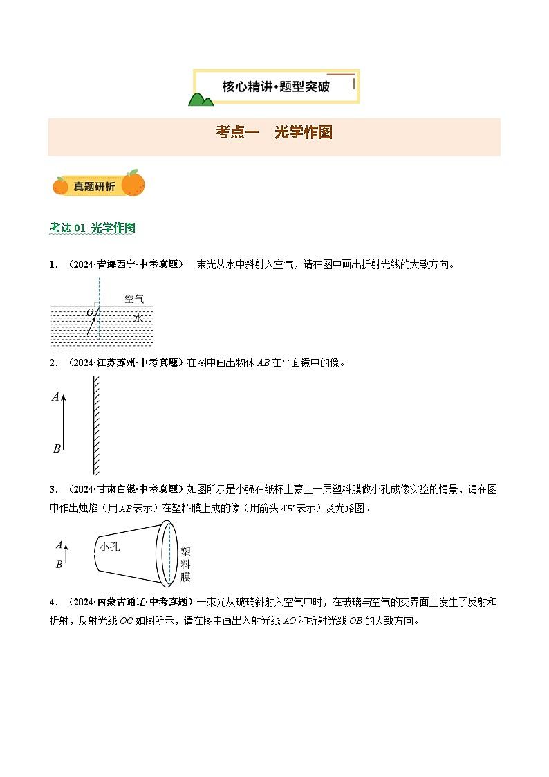 2025届中考物理二轮复习 专题14 作图题（讲练）（原卷版）第3页