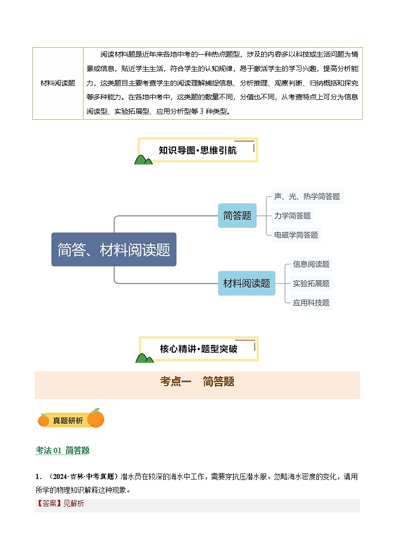 2025届中考物理二轮复习 专题15 简答、材料阅读题（讲练）（解析版）第2页