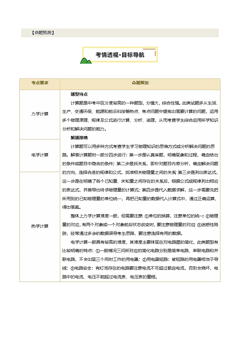 2025届中考物理二轮复习 专题19 计算题（力、电、热专项）（讲练）（原卷版）第2页