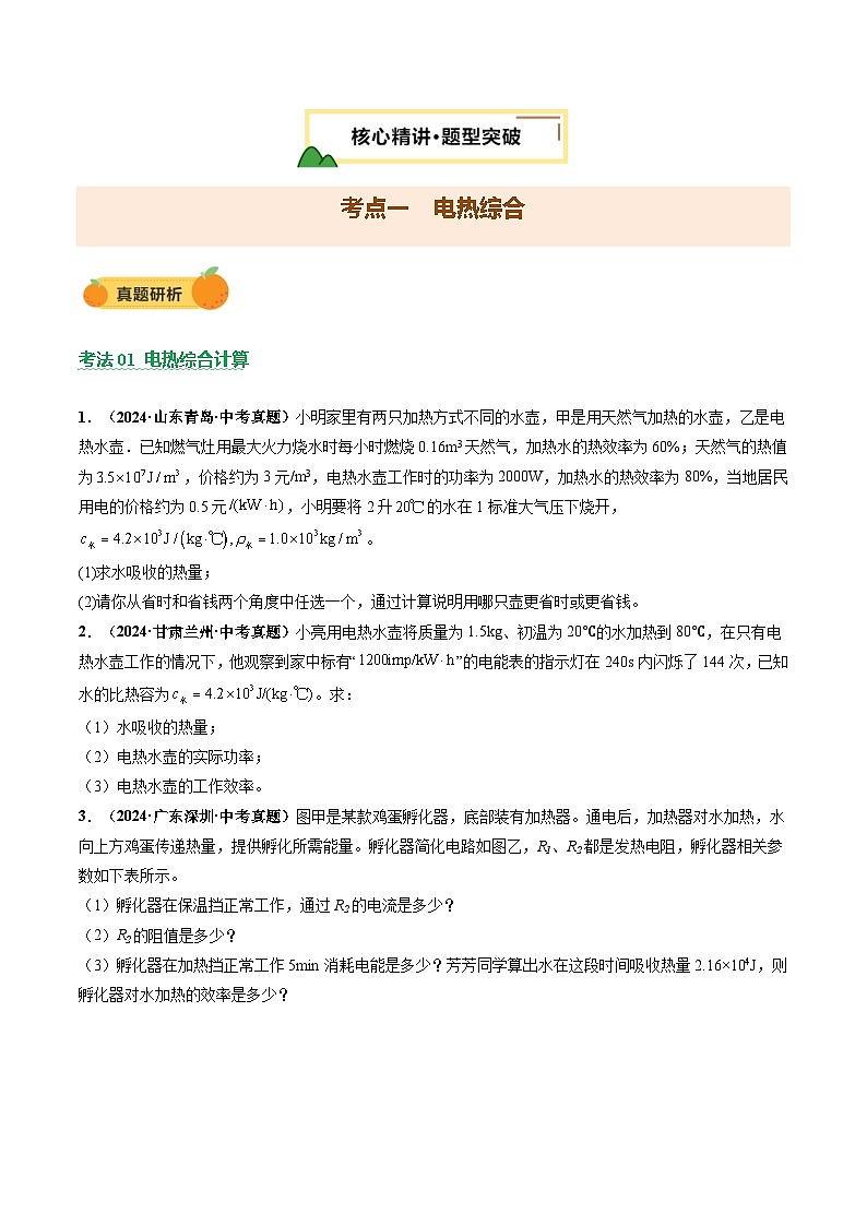 2025届中考物理二轮复习 专题20 计算题（力、电、热综合）（讲练）（原卷版）第3页