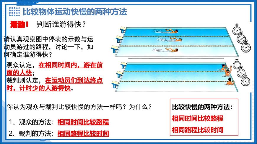 7.2 运动的快慢 速度（第1课时） - 初中物理八年级下册 同步教学课件（沪粤版2024）第5页