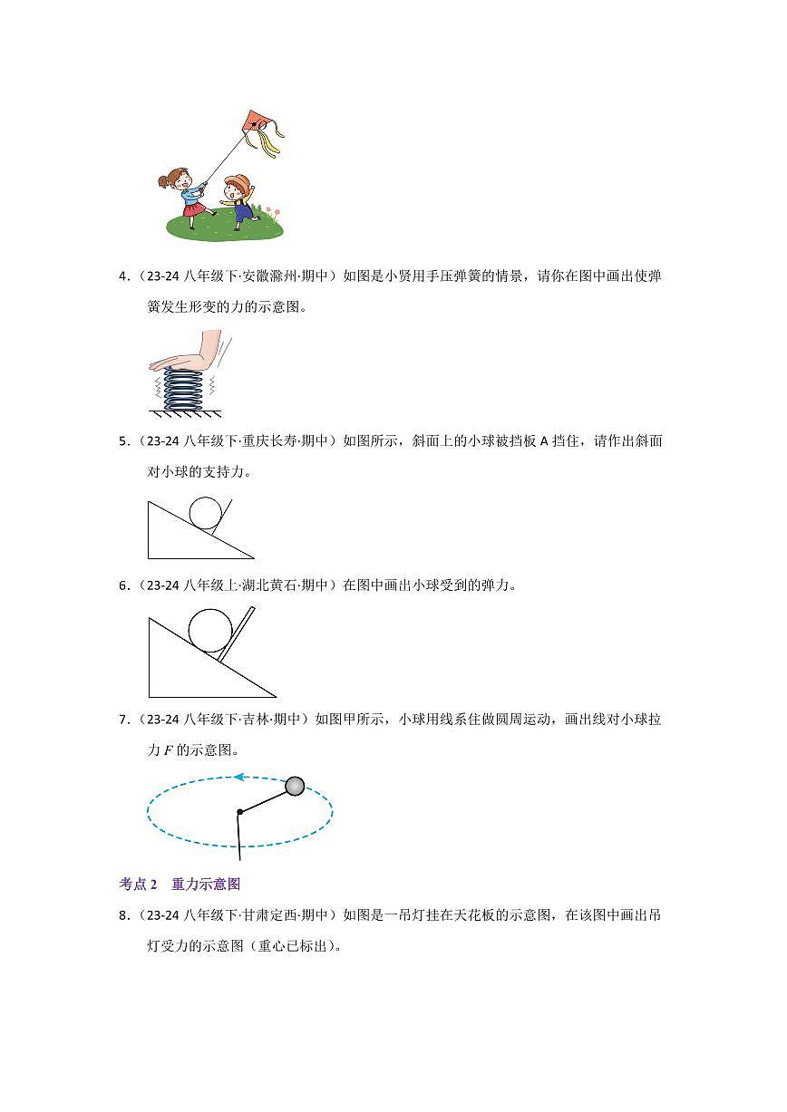 专题02 力的示意图作图(考题猜想)(原卷版)第2页