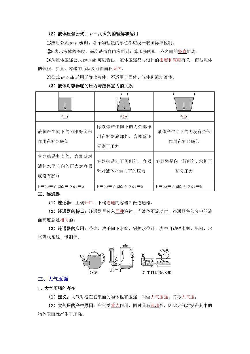 专题02 压强和浮力(考点清单)(解析版)第3页