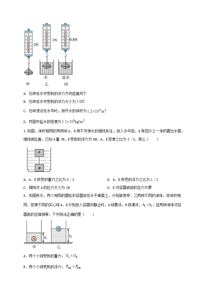 2025年中考物理二轮复习：浮力难题计算问题 考点练习题（含答案解析）第2页
