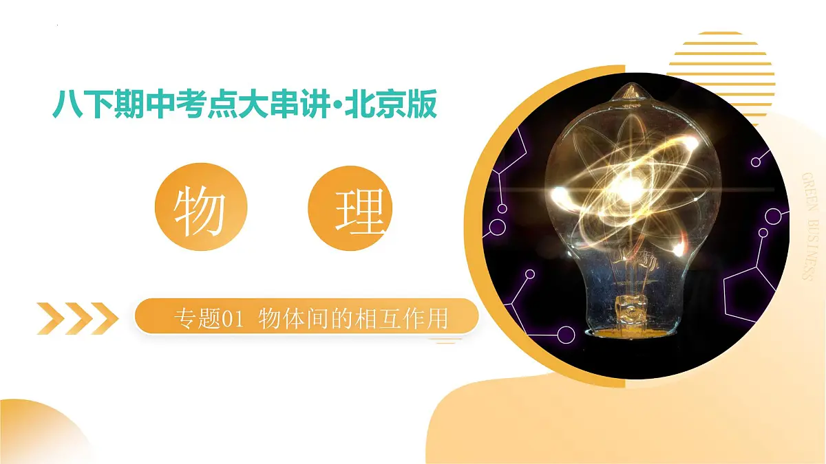 专题01 物体间的相互作用 2025学年八年级物理下学期期中考点大串讲（北师大版）课件第1页