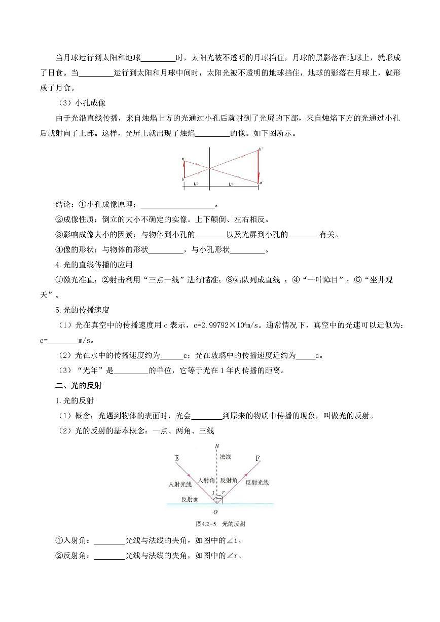 专题04 第4章 光现象【考点清单】（原卷版）第2页