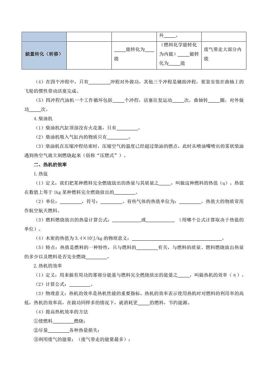 专题02 第14章 内能的利用【考点清单】（原卷版）第2页