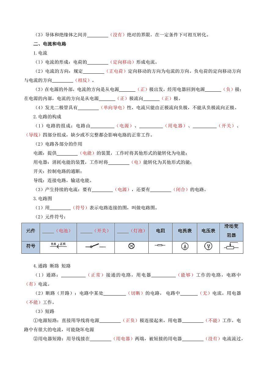 专题03 第15章 电流和电路【考点清单】（解析版）第2页