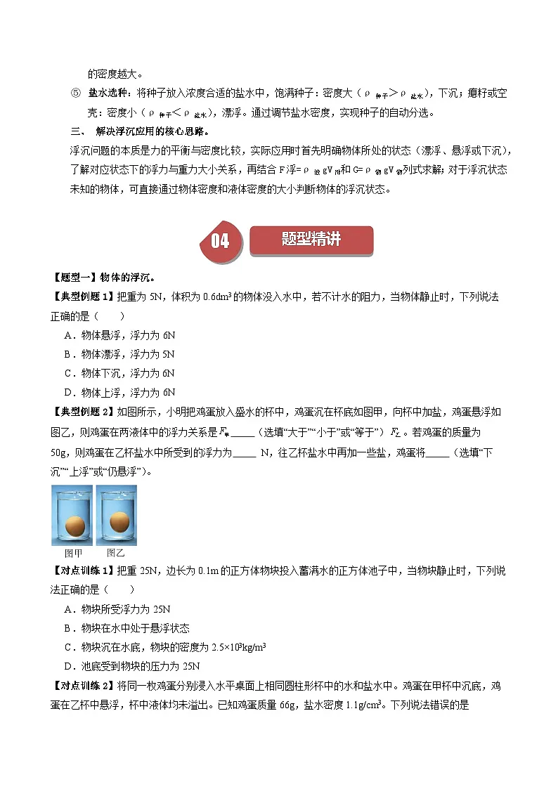 8.7 物体的浮沉条件及其应用第3页