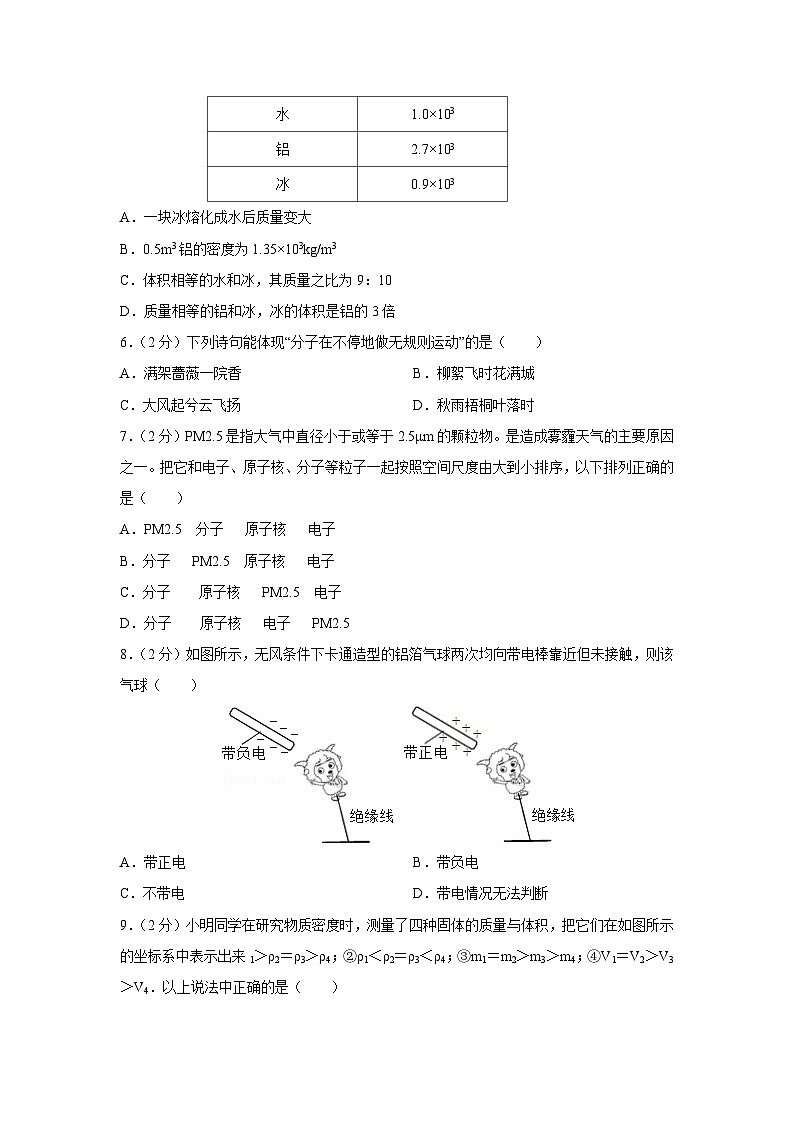 江苏省无锡市2023-2024学年八年级下学期月考（3月份）物理第2页