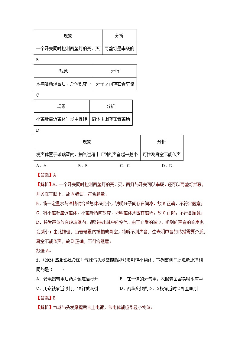 备战2025年中考物理真题分类汇编（全国通用）专题17电与磁（第03期）（教师版）第3页