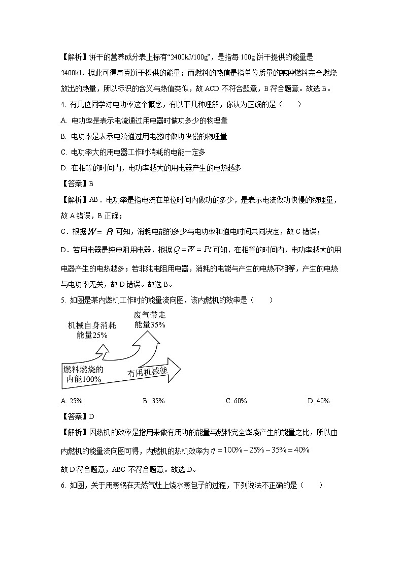 河北省保定市清苑区2024-2025学年九年级上学期期末物理试卷（解析版）第2页