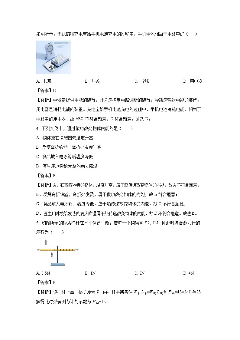 陕西省渭南市澄城县2024-2025学年九年级上学期期末物理试卷（解析版）第2页