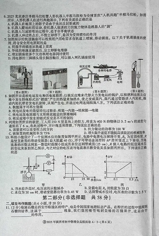 2025年陕西省初中物理学业水平考试全真模拟卷第2页