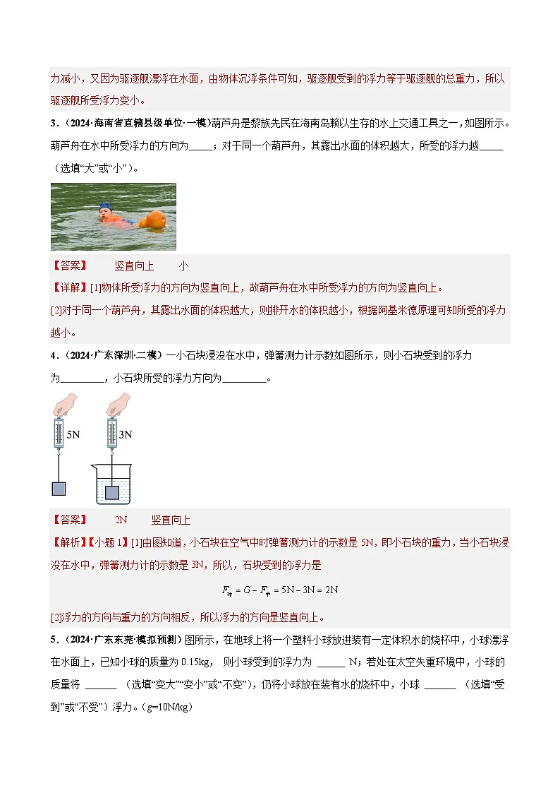 2025年中考物理一轮培优讲练 专题11 浮力（练习）（解析版）第3页