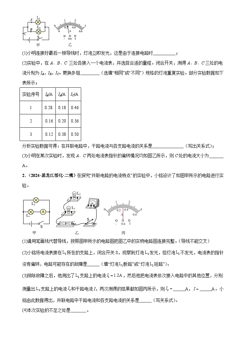 2025年中考物理电学微专题4  电学重点实验（练习）（原卷版）第2页