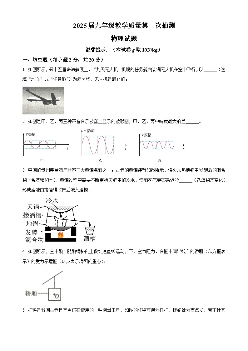 2025年安徽省合肥市庐江县中考一模物理试题 （中考模拟）第1页