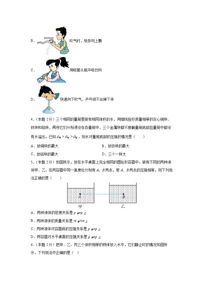 广东省深圳2024-2025学年八年级下学期期中练习卷物理（解析版）第2页