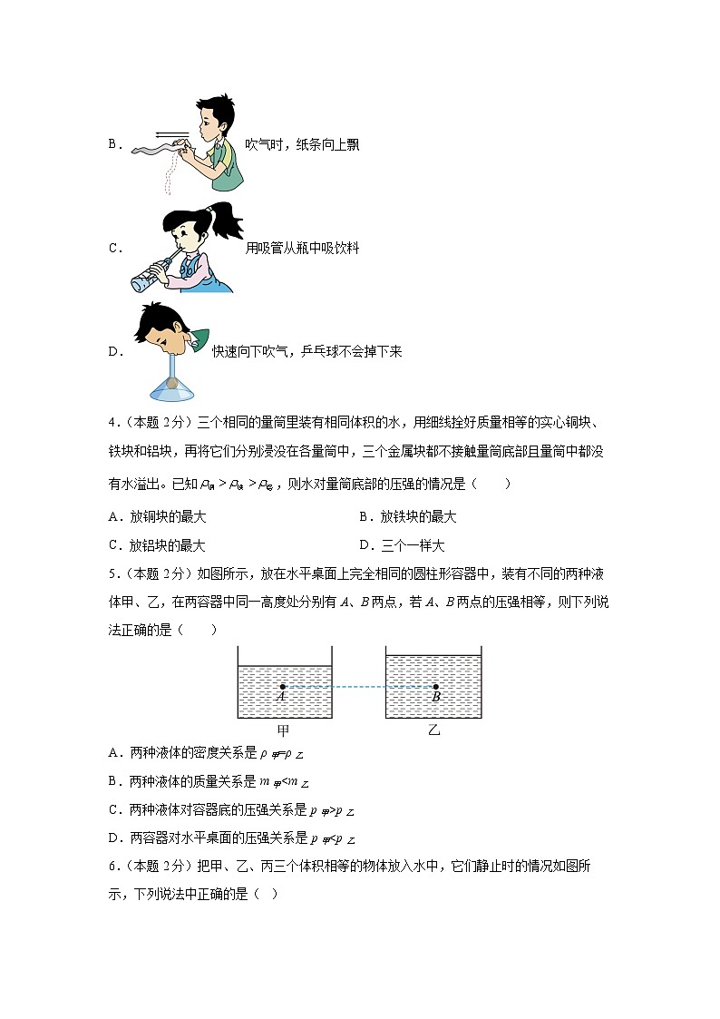 广东省深圳2024-2025学年八年级下学期期中练习卷物理（解析版）第2页