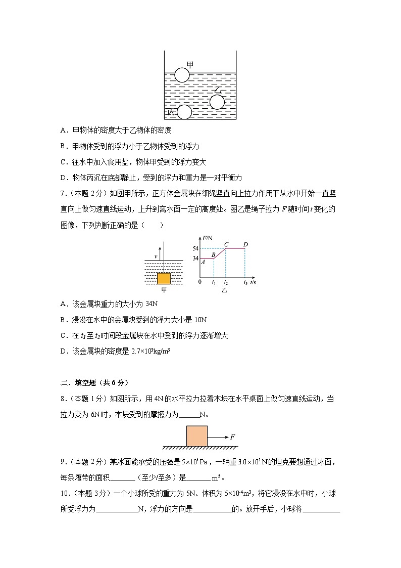 广东省深圳2024-2025学年八年级下学期期中练习卷物理（解析版）第3页