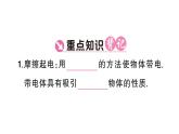 初中物理新人教版九年級(jí)全冊(cè)第十五章第一節(jié) 兩種電荷課堂作業(yè)課件2025秋