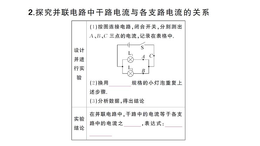 初中物理新人教版九年级全册第十五章第五节 串、并联电路中电流的规律课堂作业课件2025秋第4页