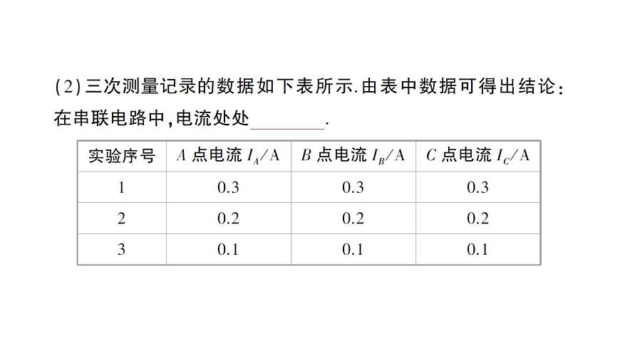 初中物理新人教版九年级全册第十五章第五节 串、并联电路中电流的规律作业课件（2025秋季）第3页