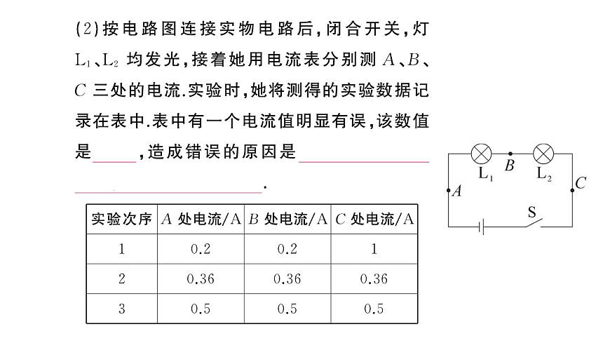 初中物理新沪科版九年级全册第十五章第五节第一课时 探究串联电路中电流、电压的特点作业课件2025秋第3页