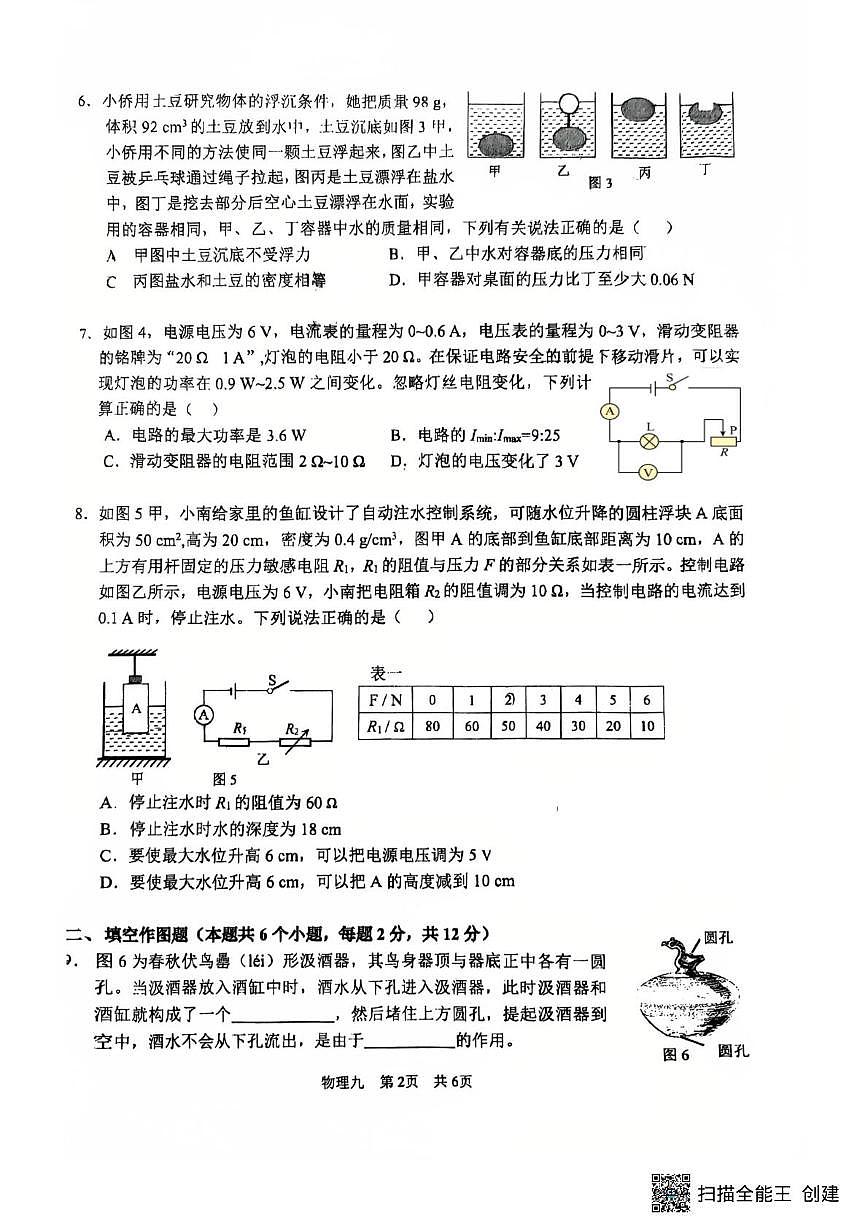 2025年重庆市南开中学校中考物理二模试卷（中考模拟）第2页